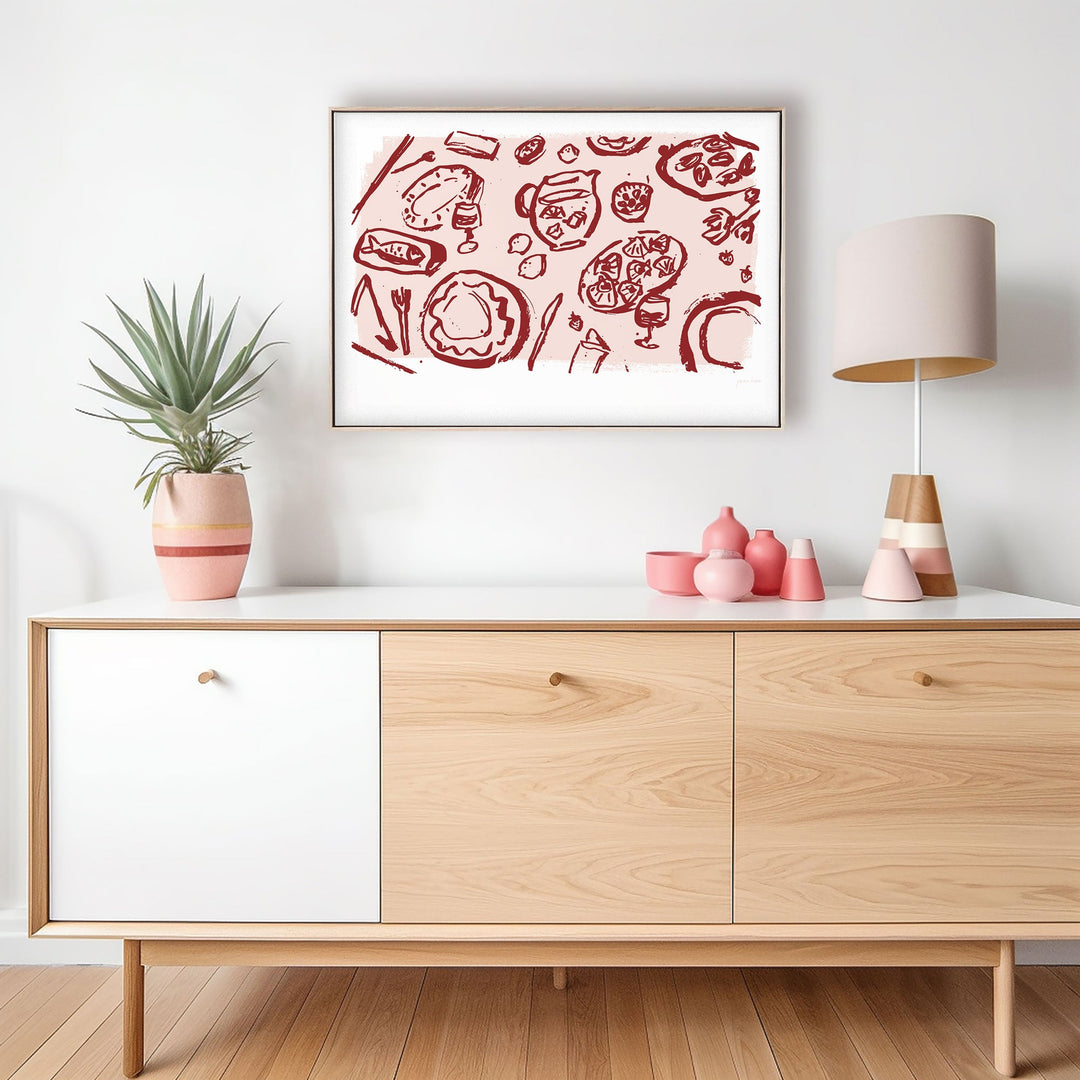 Sips of Sangria - Pink/ Red - Kitchen Art Print
