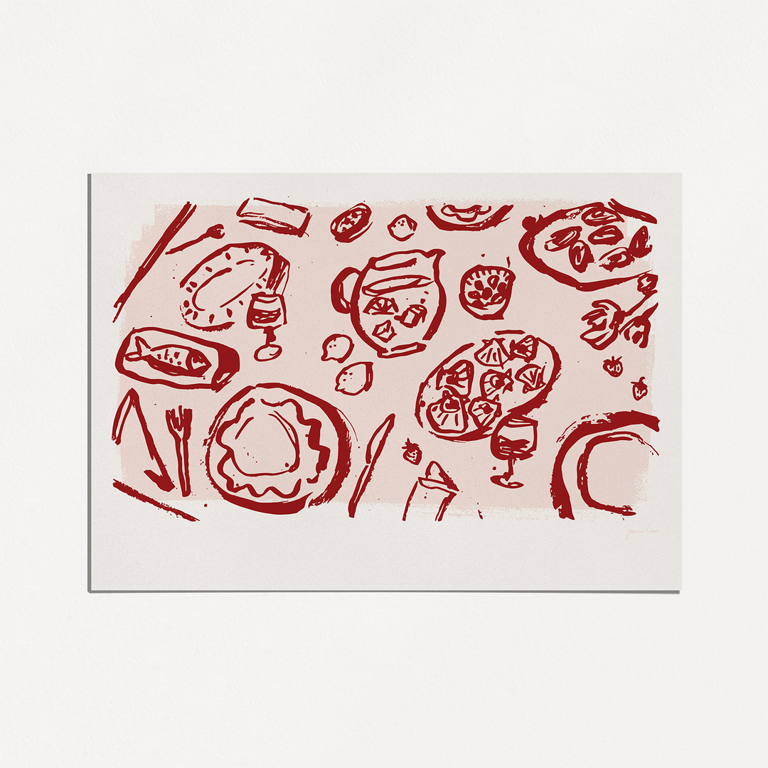 Sips of Sangria - Pink/ Red - Kitchen Art Print