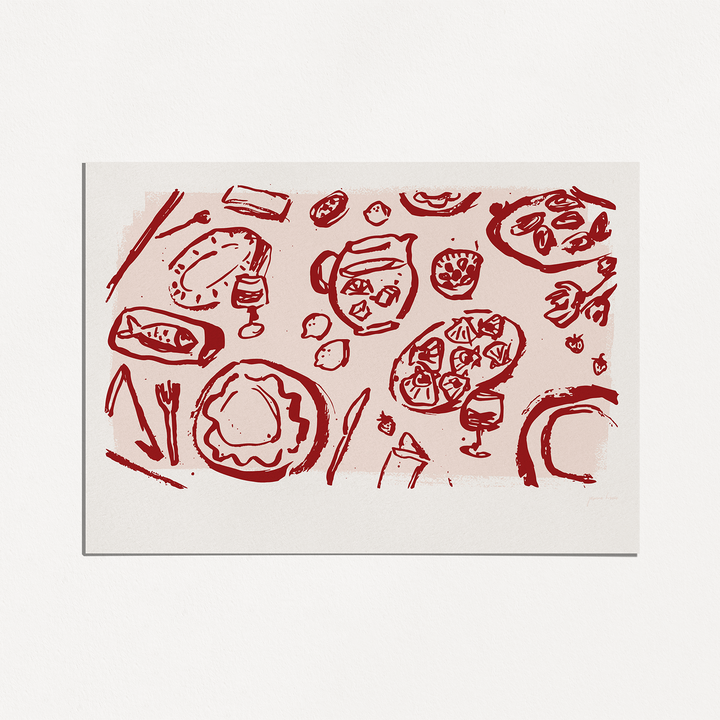 Sips of Sangria - Pink/ Red - Kitchen Art Print