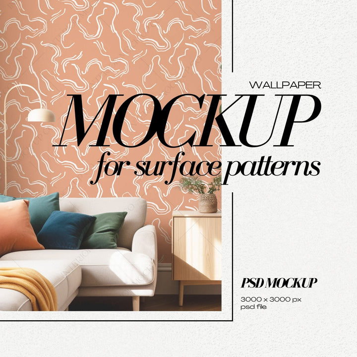 Bright Interior Wallpaper Mockup PSD